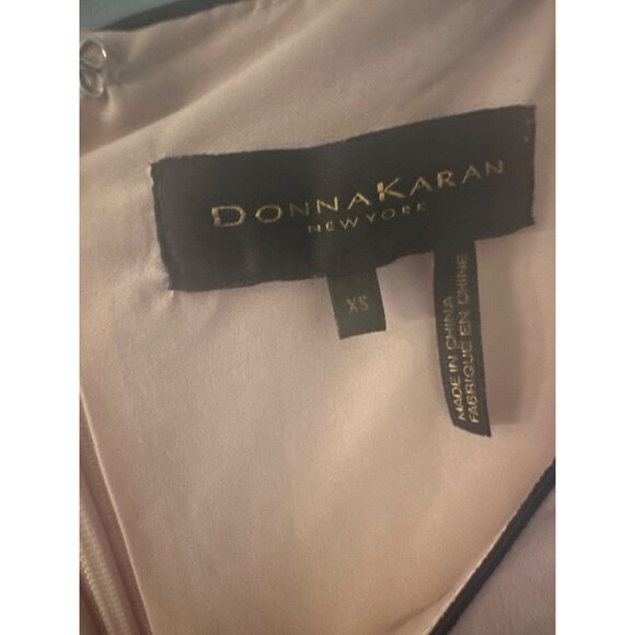 Donna Karan New York XS Pink Sleeveless Dress Black Trim Gatsby Party Feminine - Picture 3 of 5
